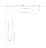Art Nouveau Iron "L" Plate Brackets & Reinforcement Braces L Plates