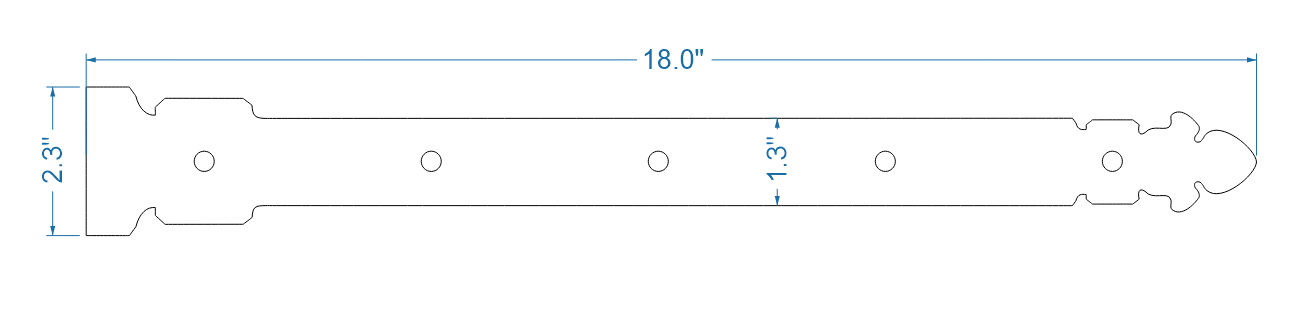 Spanish Cathedral Wrought Iron Faux Hinge Strap
