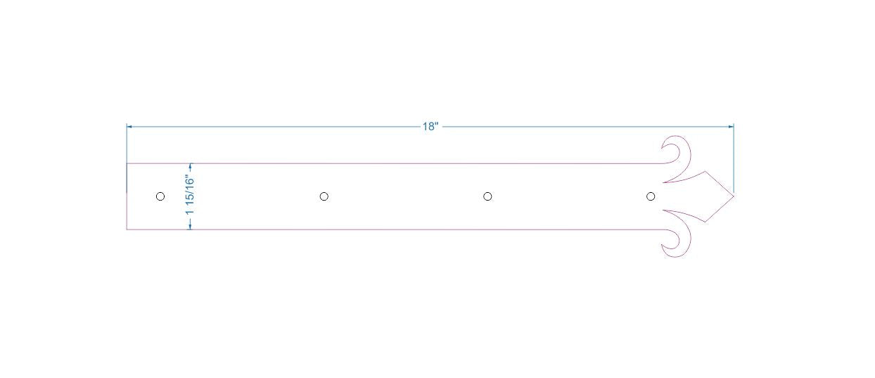 Authentique sangle de charnière en faux fer du XVe siècle
