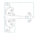 Sangle de charnière en faux fer Châteauesque
