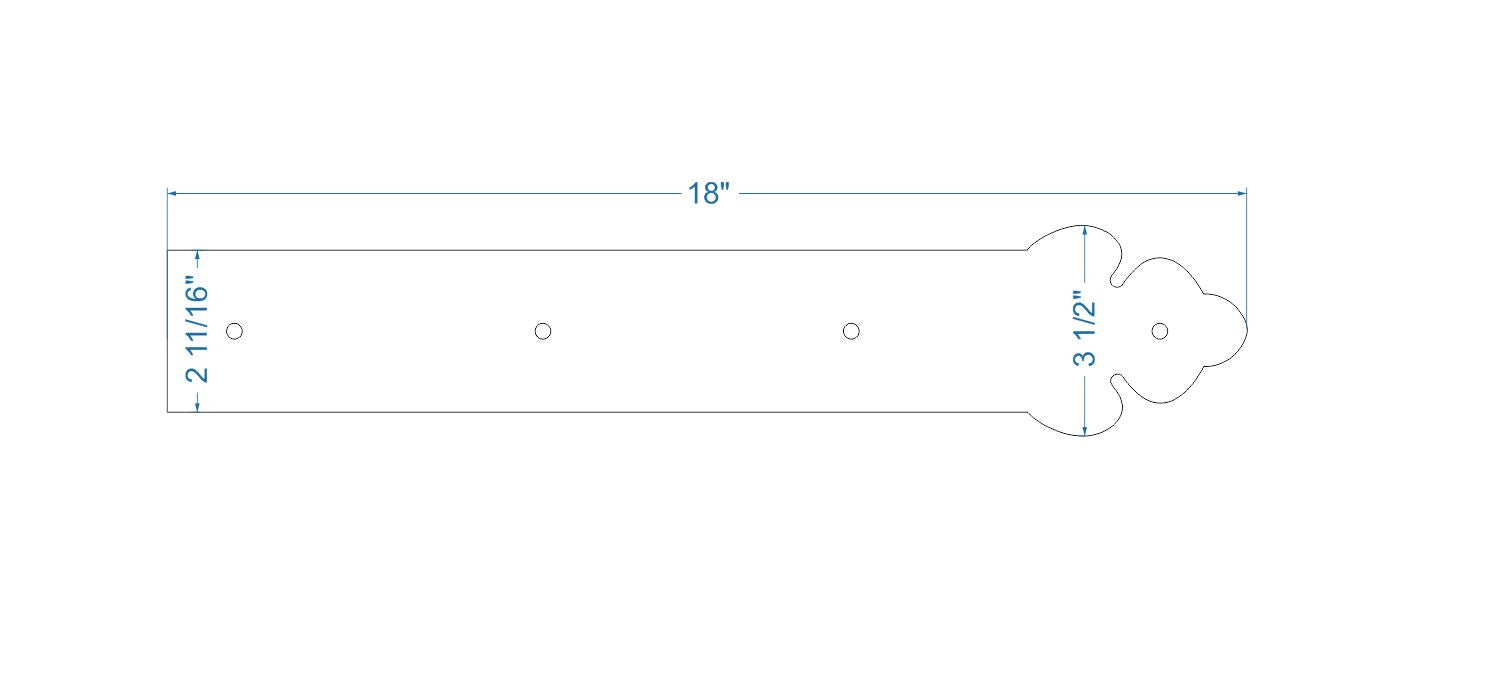 Mediterranean Wrought Iron Garage Door Dummy Hinge Strap