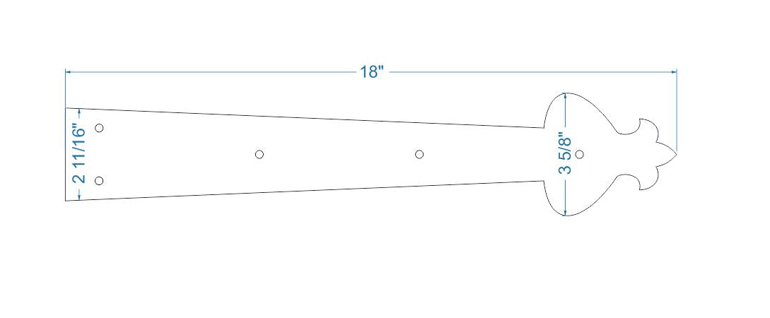 Art Nueveau Iron Faux Hinge Strap