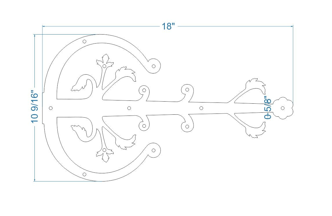 German Castle Iron Garage Door Dummy Hinge Strap