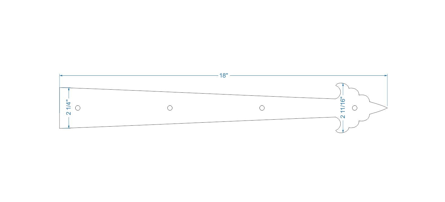 Sangle de charnière en faux fer américain ancien