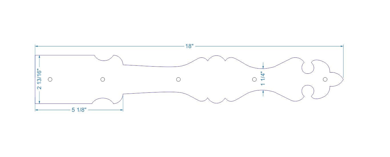 Barcelona Iron Garage Door Dummy Hinge Strap