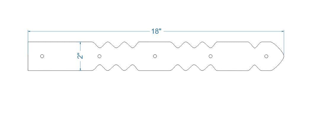Sangle de charnière en faux fer Art déco