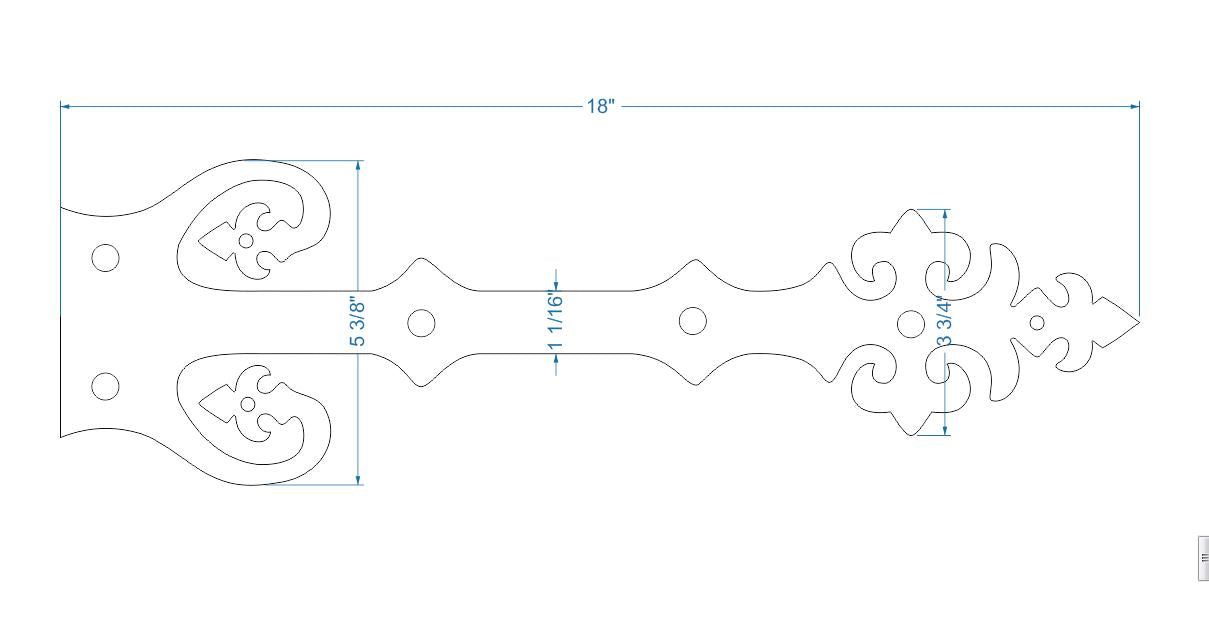 Renaissance Iron Faux Hinge Strap