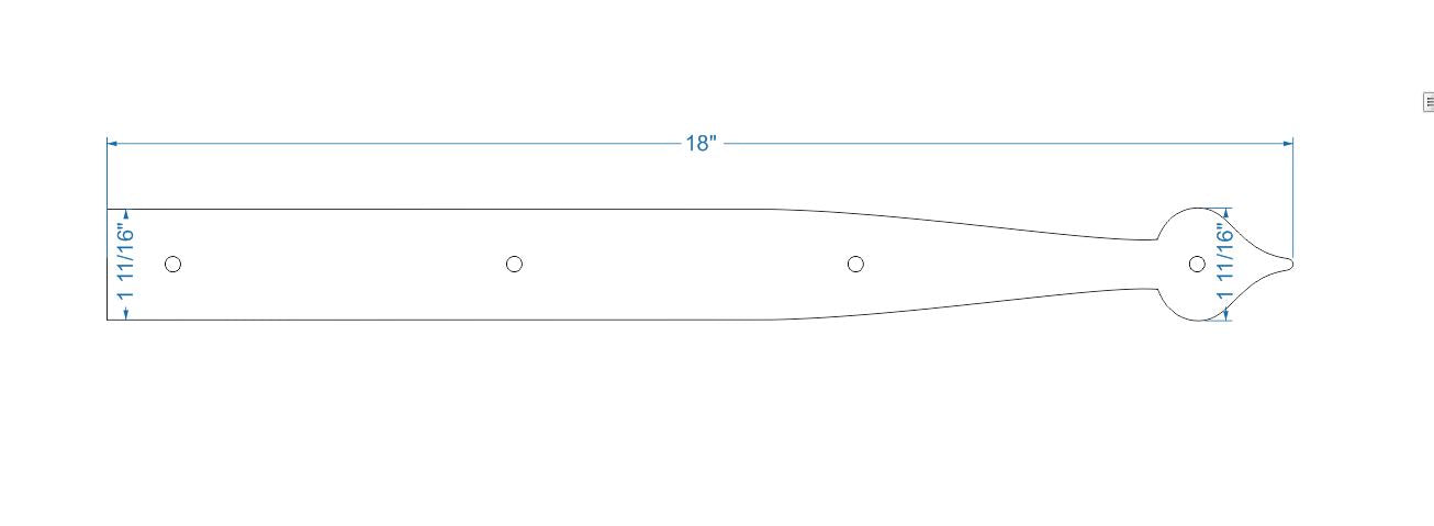 French Country Iron Faux Hinge Strap