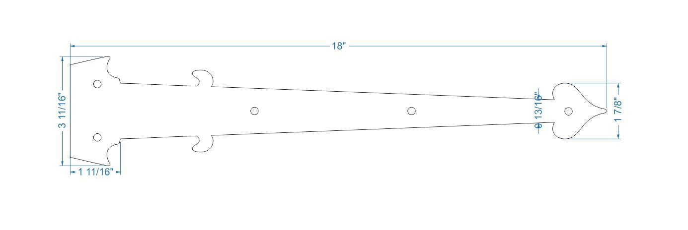 Sangle de charnière en faux fer Federal