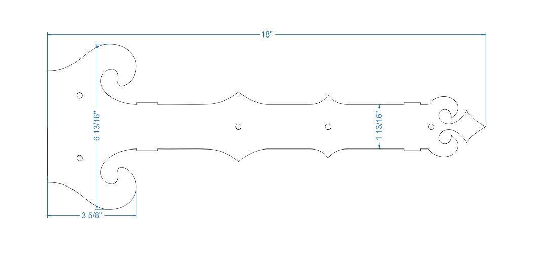 Baroque Iron Garage Door Dummy Hinge Strap