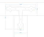 Art Nouveau Iron T Face Plate Brackets & Reinforcement Braces T-Plate