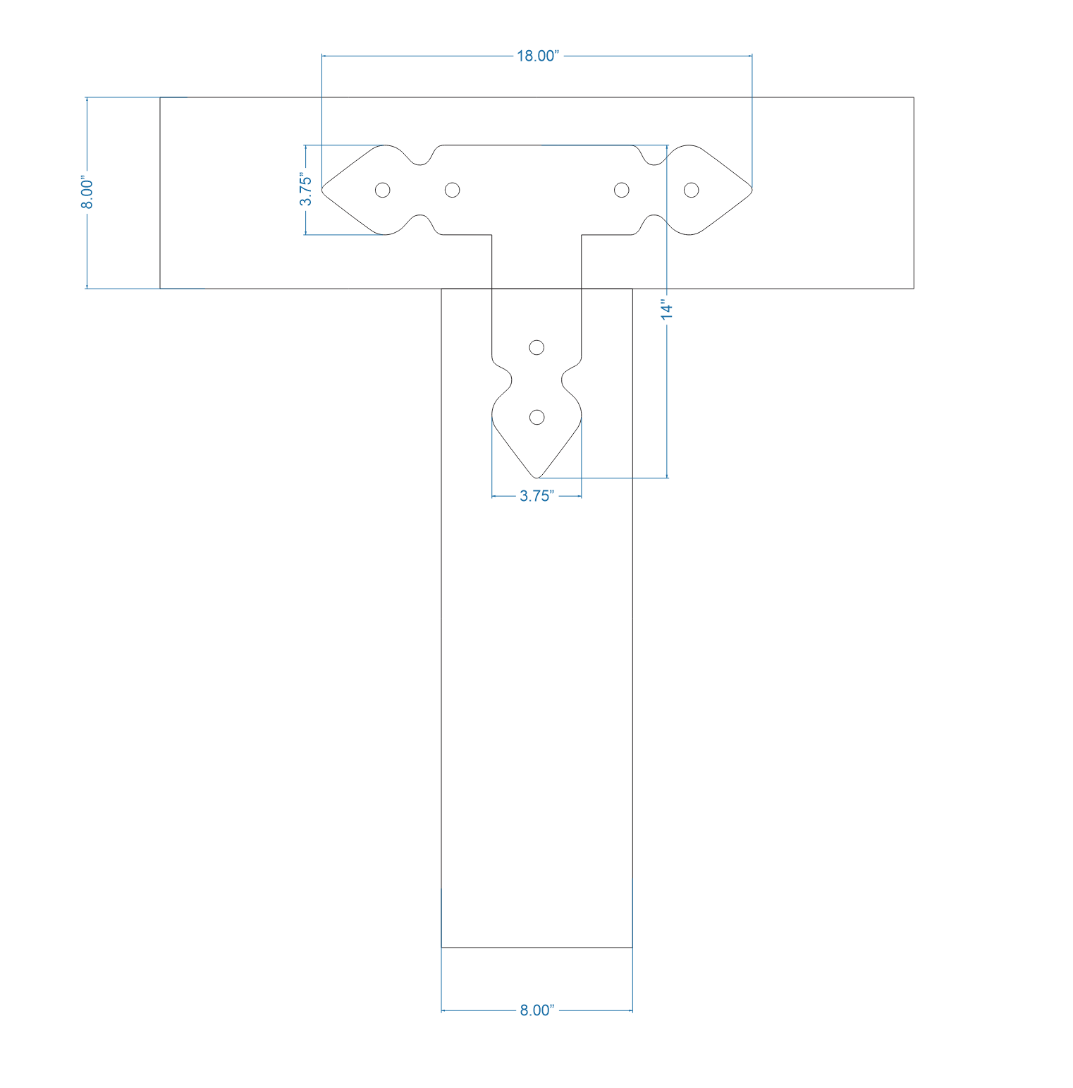 Rustic Iron T Face Plate