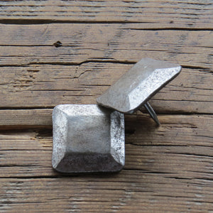 1 1/4" Square Plateau Hammered Head Clavo / Decorative Nail Head - Old West Iron
