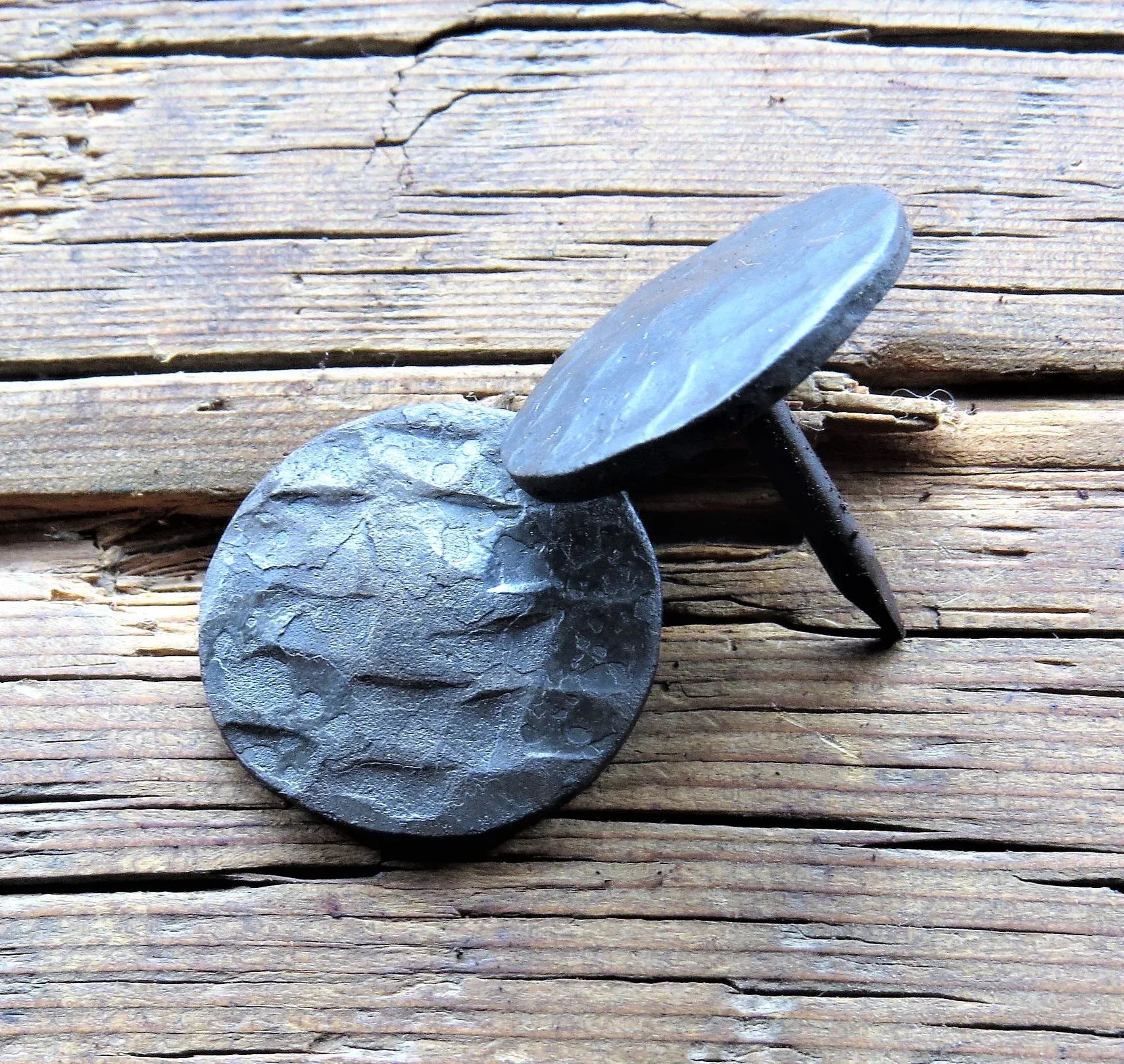 1" Round Distressed Head Nail - Old West Iron