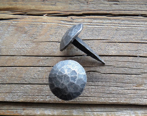 7/8" Hammered Round Pyramid Head x 2" Spike - Old West Iron