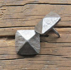 1" Square Hammered Pyramid Head Nails - Old West Iron