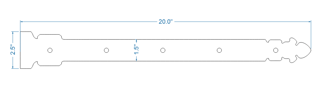 Spanish Cathedral Wrought Iron Faux Hinge Strap
