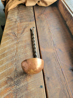 Hand Forged Twisted Iron and Copper Ladle Kitchen Accessories