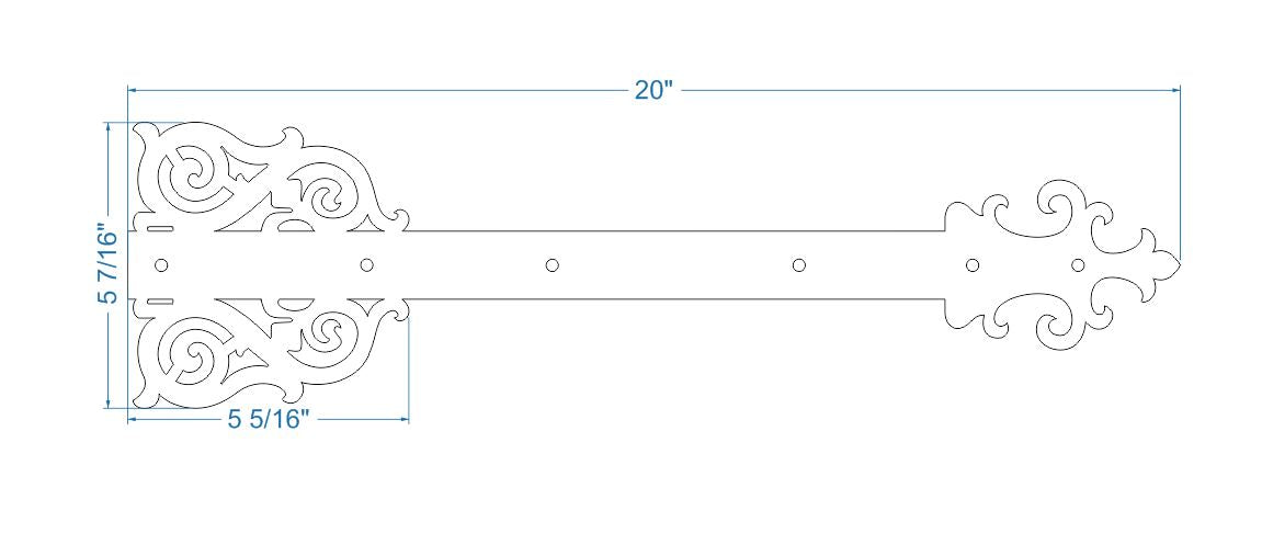 Sangle de charnière gothique en fer cathédrale gothique
