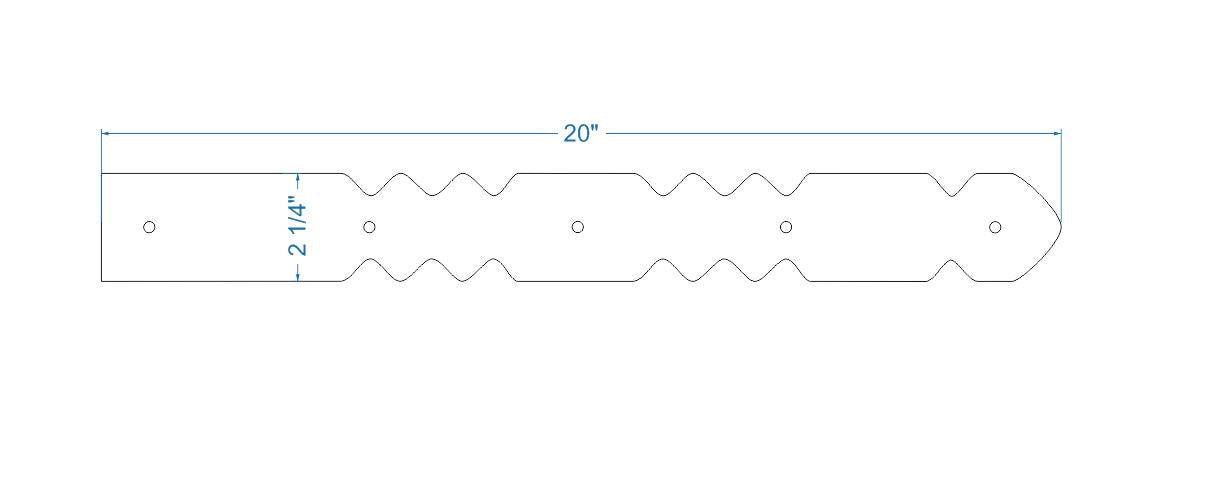 Sangle de charnière en faux fer Art déco