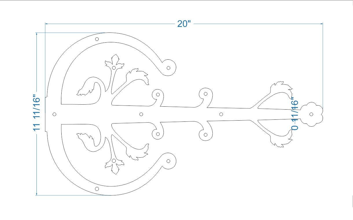 German Castle Iron Garage Door Dummy Hinge Strap