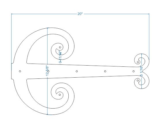 Middle Age Europe Wrought Iron Garage Door Dummy Hinge Strap