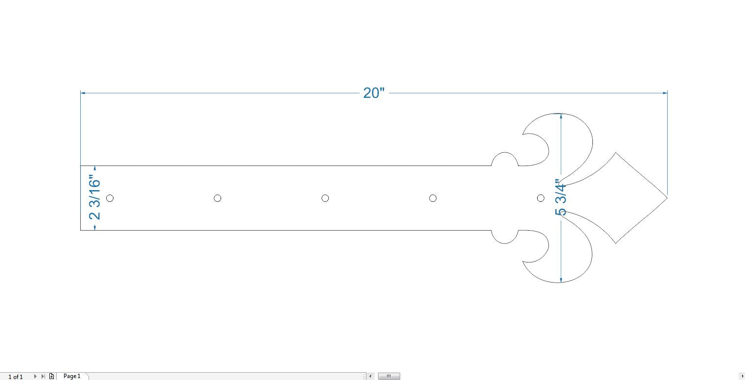 Dunmow Crest Fleur De Lis Iron Faux Bisagra Correa