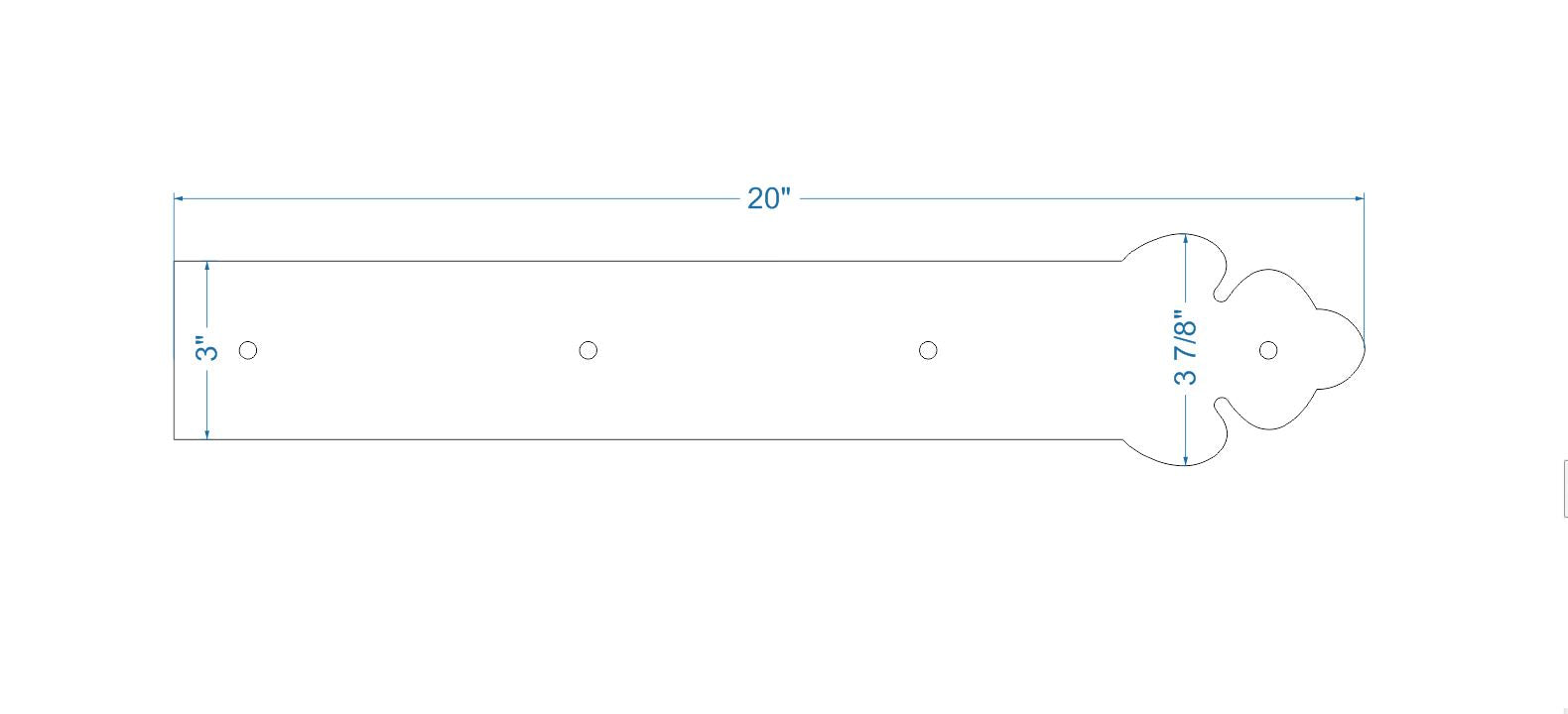 Mediterranean Wrought Iron Garage Door Dummy Hinge Strap