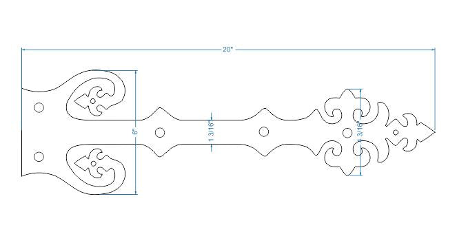 Renaissance Iron Faux Hinge Strap