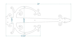 Medieval Iron Garage Door Dummy Hinge Strap - Old West Iron