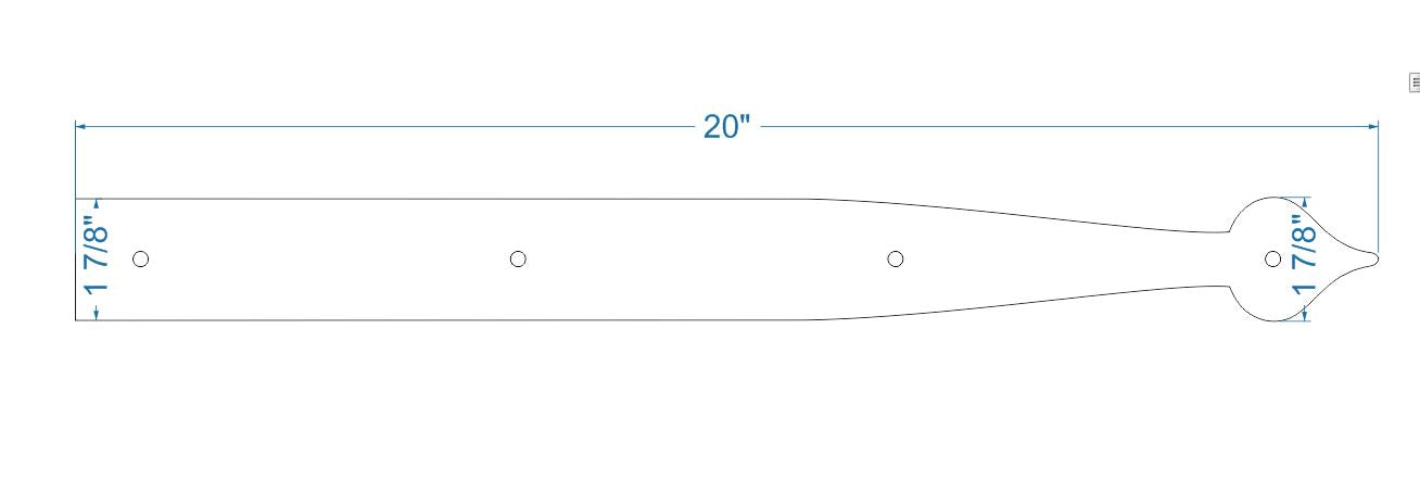 French Country Iron Faux Hinge Strap