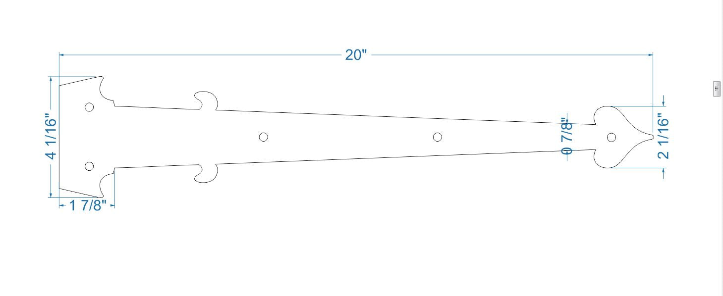 Sangle de charnière en faux fer Federal