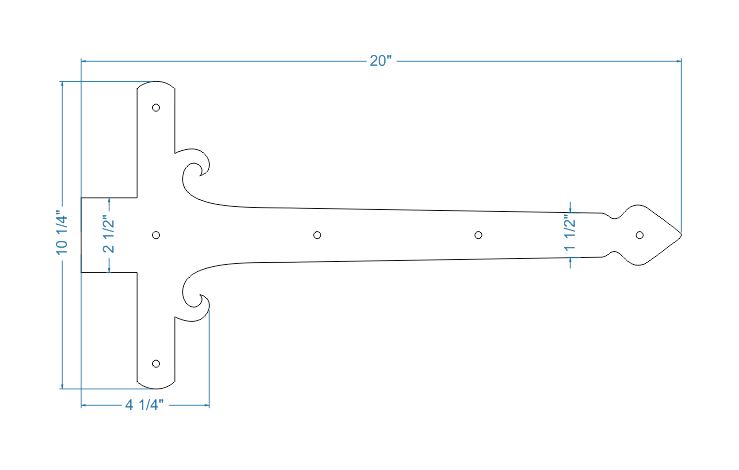 Sangle de charnière en faux fer géorgien