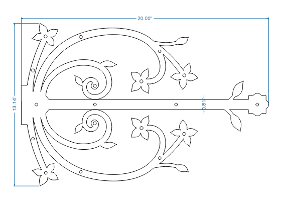Polish Iron Garage Door Dummy Hinge Strap
