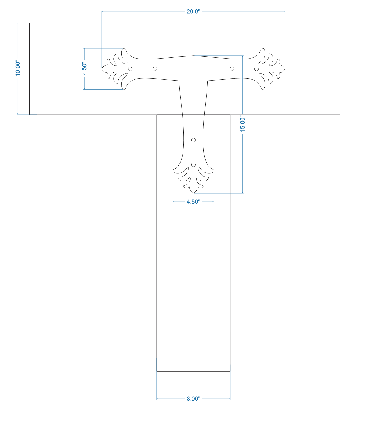 Placa frontal en T de hierro greco-persa