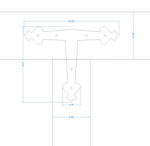 Art Nouveau Iron T Face Plate Brackets & Reinforcement Braces T-Plate