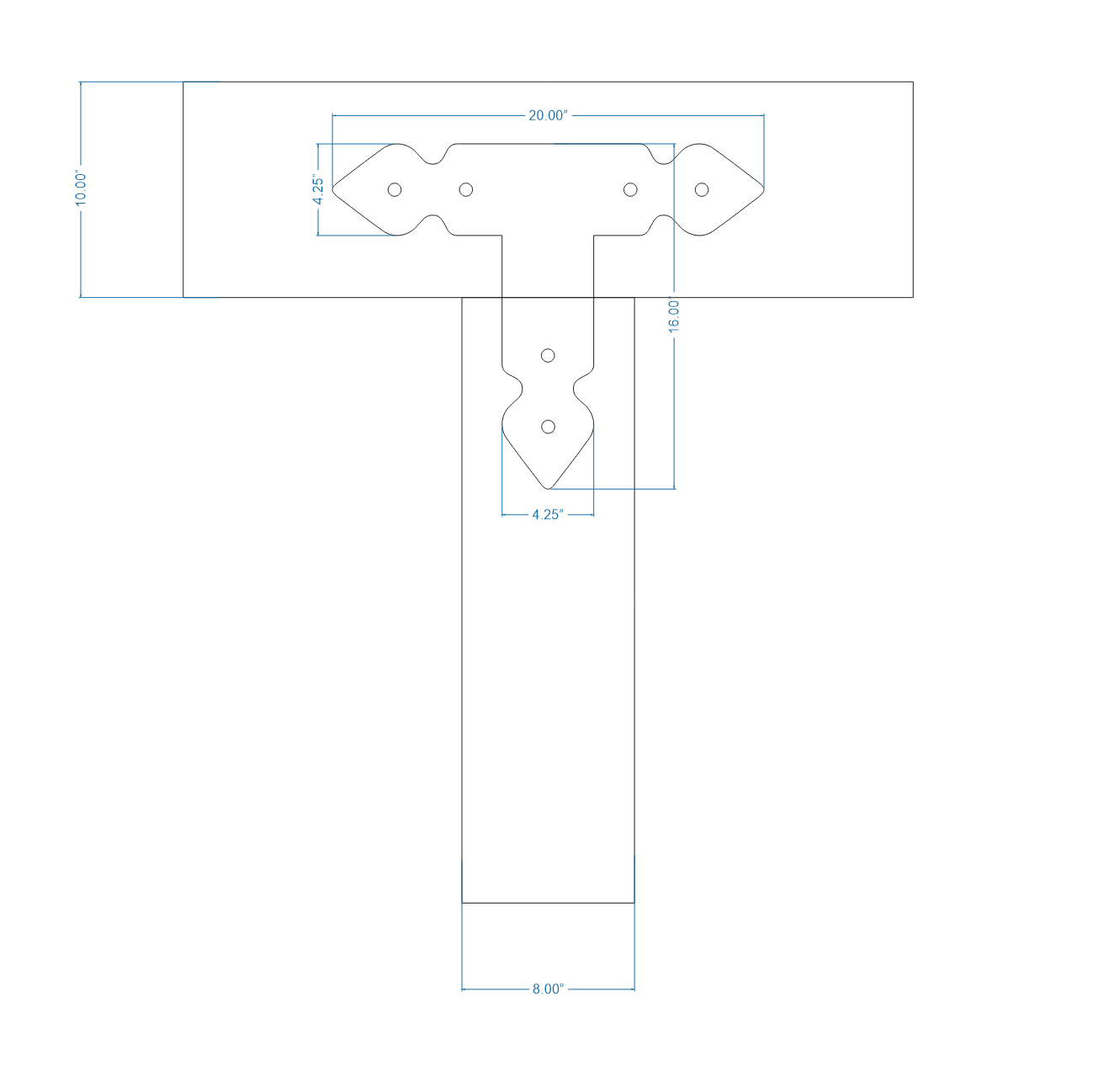 Rustic Iron T Face Plate