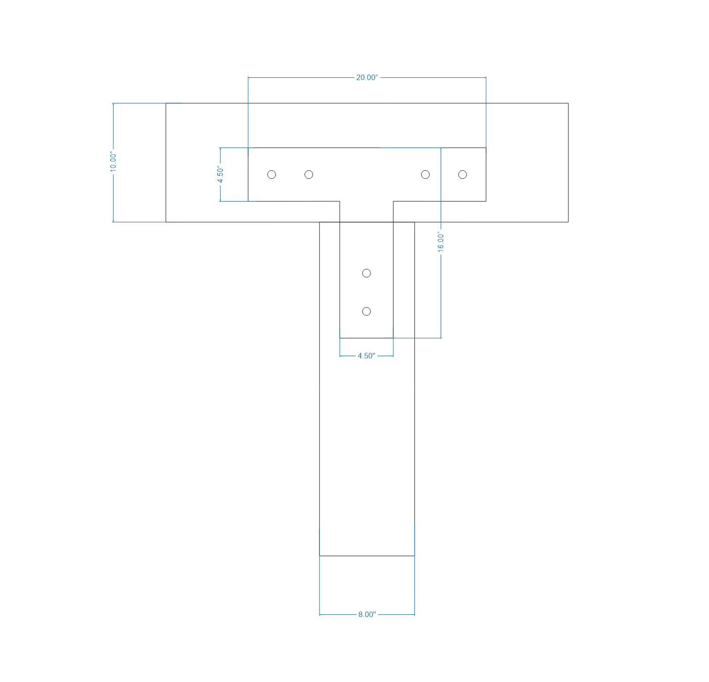 Plain Straight Iron T Face Plate