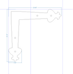 Art Nouveau Iron "L" Plate Brackets & Reinforcement Braces L Plates