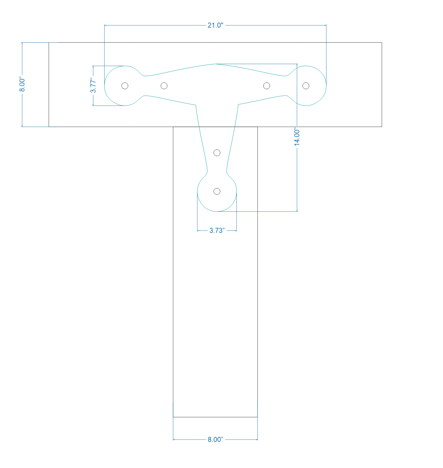 Cuchara Placa frontal de hierro en T