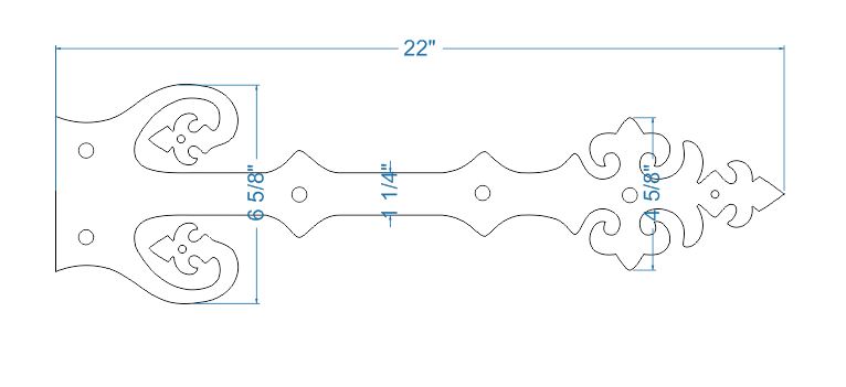 Renaissance Iron Faux Hinge Strap