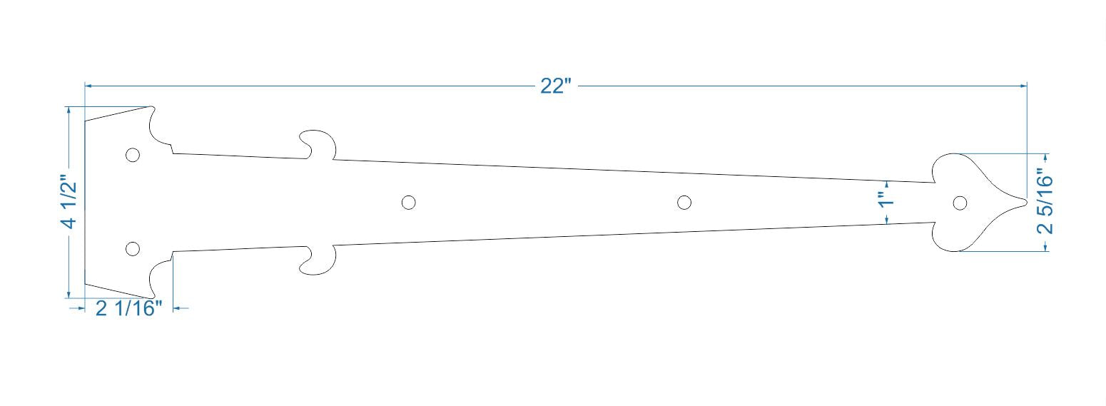 Sangle de charnière en faux fer Federal