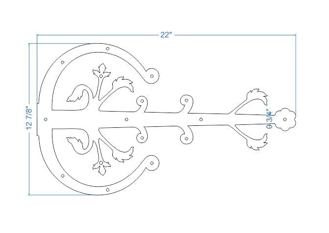 German Castle Iron Garage Door Dummy Hinge Strap