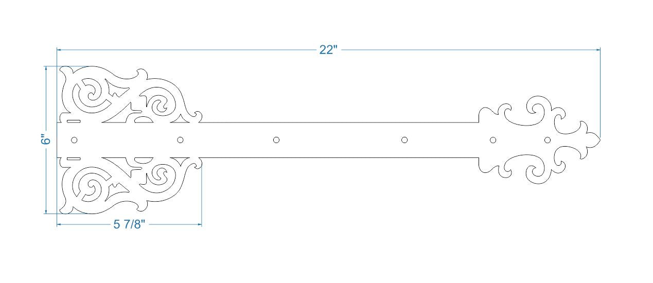 Sangle de charnière gothique en fer cathédrale gothique