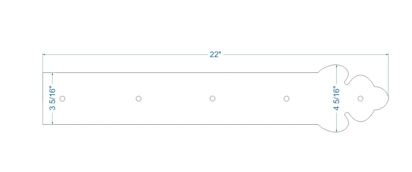 Mediterranean Wrought Iron Garage Door Dummy Hinge Strap