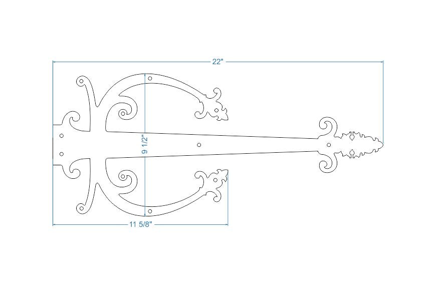Correa de bisagra de imitación de hierro medieval