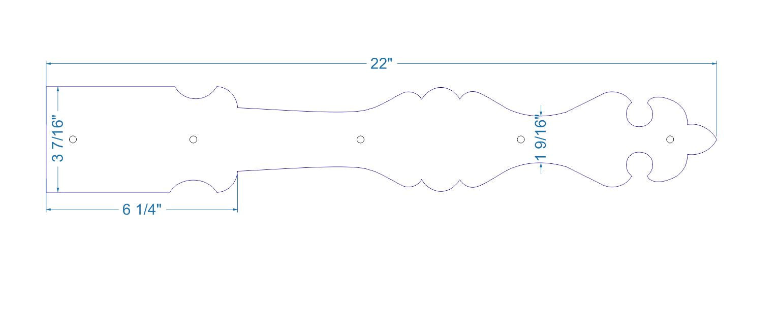 Barcelona Iron Garage Door Dummy Hinge Strap