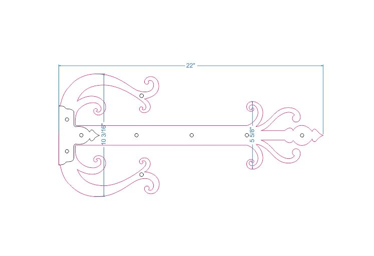 Sangle de charnière en faux fer celtique
