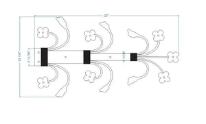 XL 14th Century Wrought Iron Faux Hinge Strap - Old West Iron