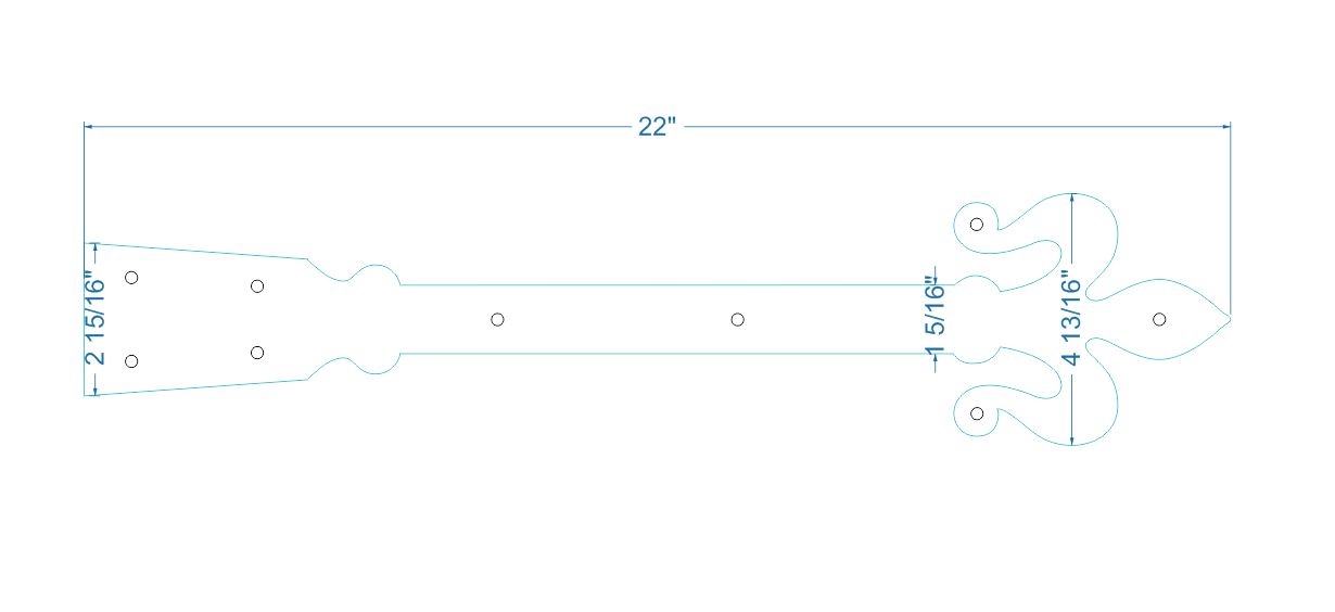 Florence Fleur De Lis Iron Garage Door Dummy Hinge Strap